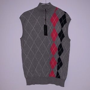 Argyle Quarter Zip Sweater Vest